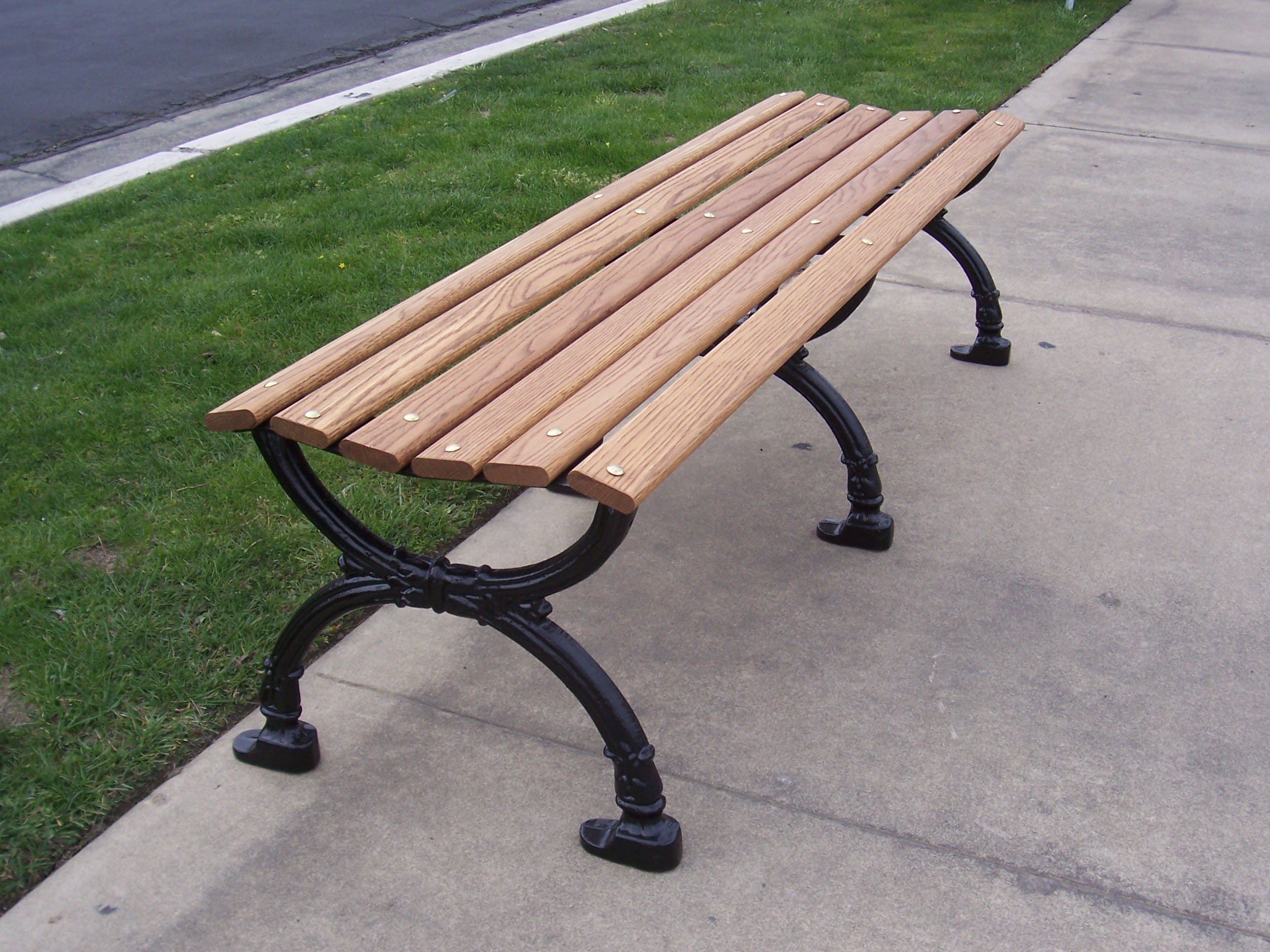 Victorian Backless Bench with Oak slats